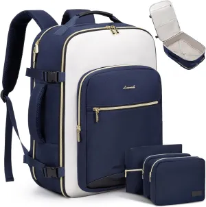 LOVEVOOK Large Travel Backpack for Women & Men, 40L Carry on Backpack for Airplanes, TSA Personal Item Travel Bag fits 17" Laptop, Waterproof Weekender Essentials Airline Approved with 3 Packing Cubes