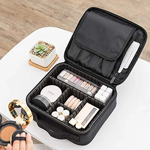 Makeup Cosmetic Storage Case with Adjustable Compartment (Lama Floral)
