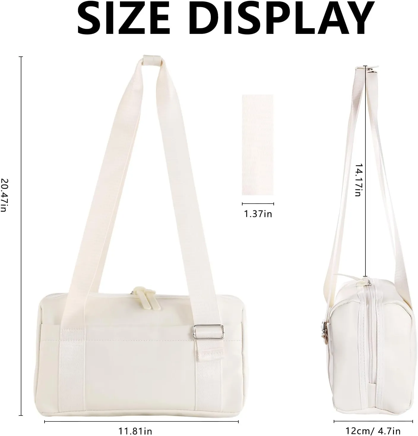 Mini Gym Bag for Women Girls Small Gym Tote Bag with Wet Compartment Waterproof Travel Duffle Bag Cute Workout Sport Bag (White)