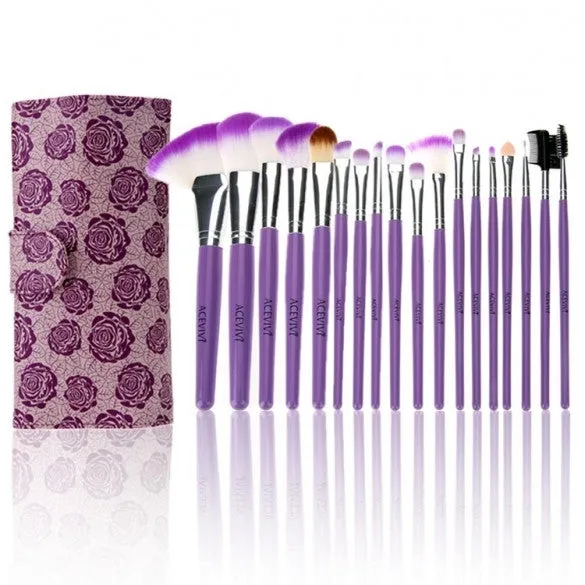 New Fashion Professional 18pcs Soft Cosmetic Tool Makeup Brush Set Kit With Pouch