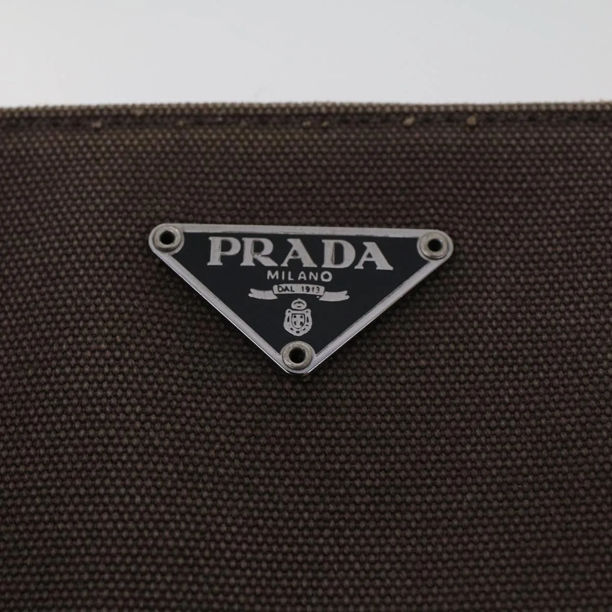 PRADA Tote Bag Canvas Leather Brown  bs5887