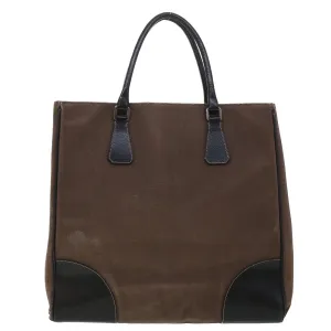 PRADA Tote Bag Canvas Leather Brown  bs5887