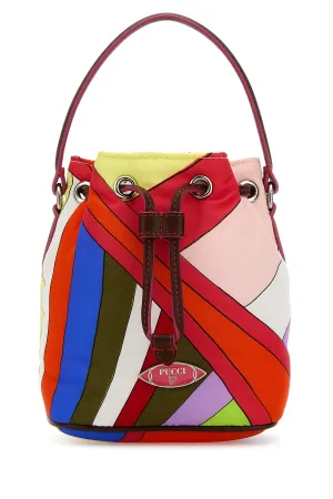 Printed nylon Yummy bucket bag