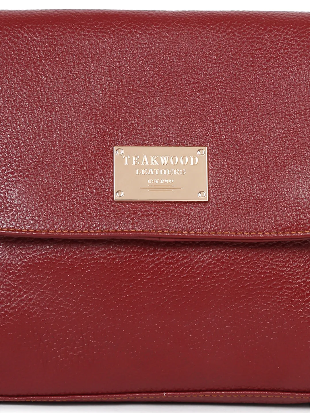 Red Leather Structured Shoulder Bag