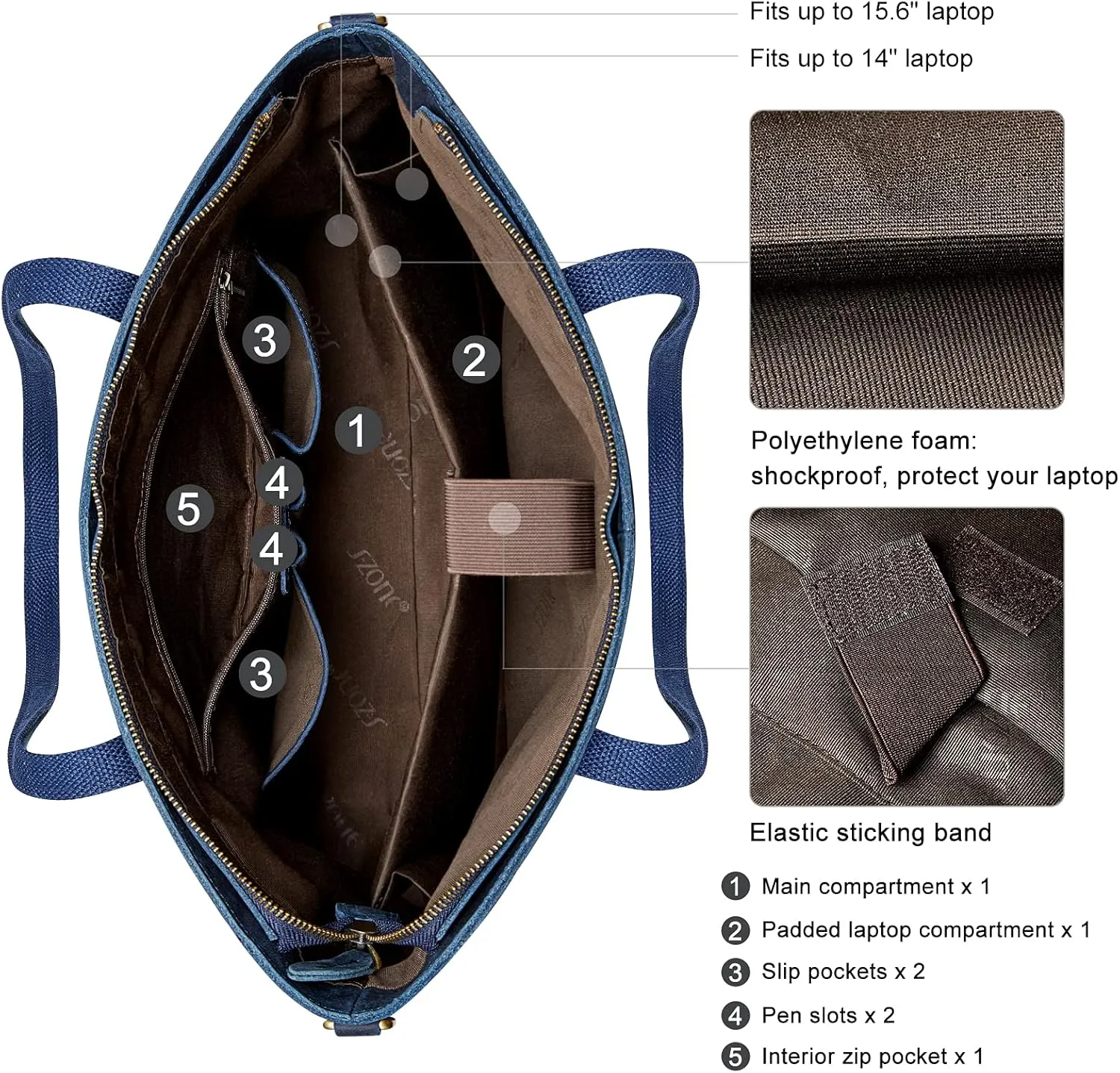 S-ZONE Genuine Leather Tote Bag for Women Large Shoulder Purses Work Handbags with Crossbody Strap Vintage