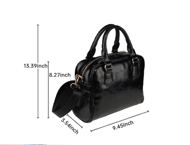 Shoulder Handbag-Classic Black Houndstooth, Vegan Leather, Shoulder Bags for Women, Over the Shoulder Bag