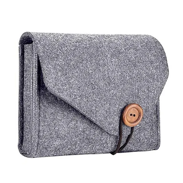 Soft Felt Pouch for Power Banks/Data Cables and Electronic Accessories or Cosmetics