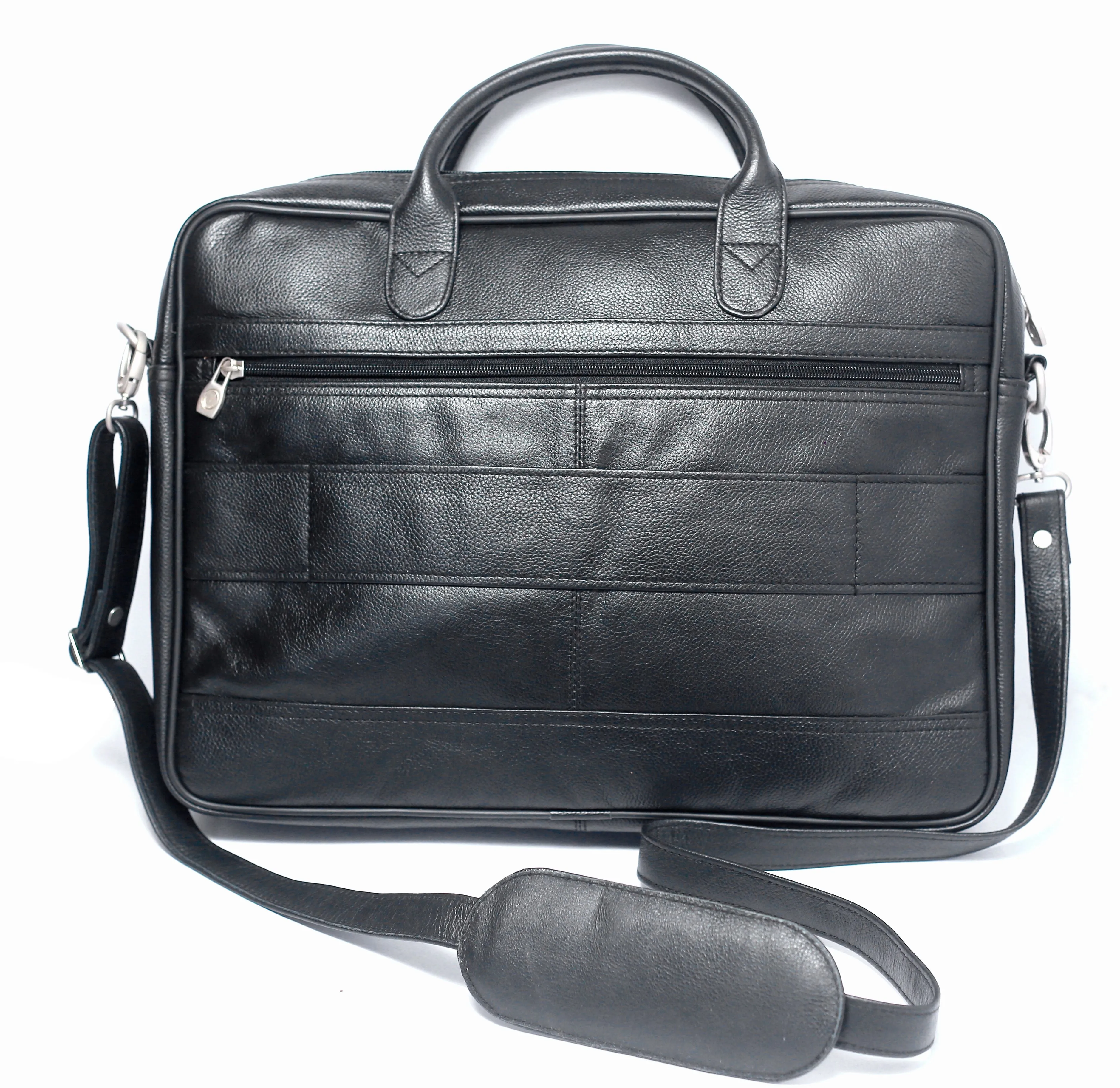 SWAT BAG Natural Milled Leather Laptop Bag - Dark Brown - 16"