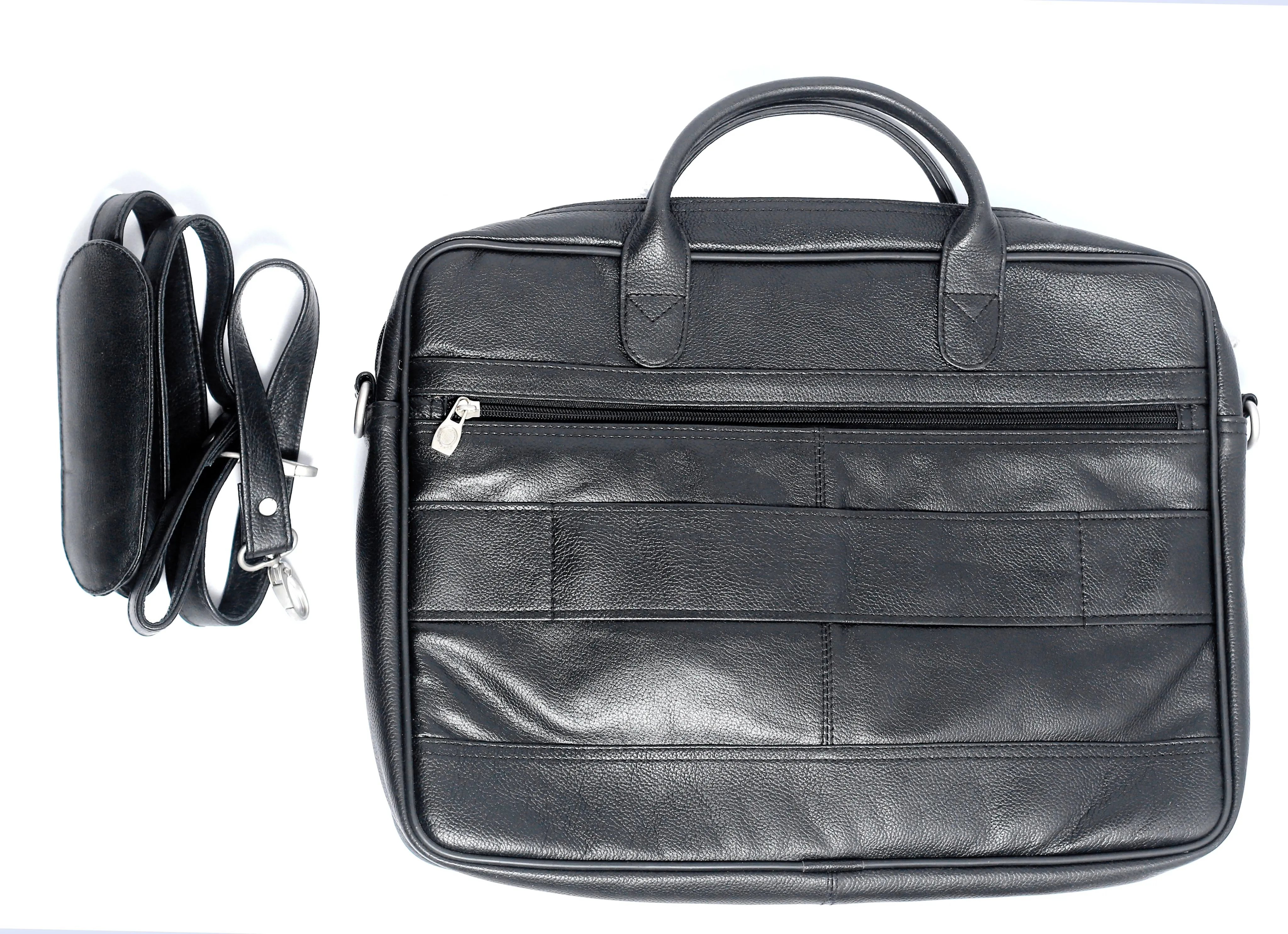 SWAT BAG Natural Milled Leather Laptop Bag - Dark Brown - 16"