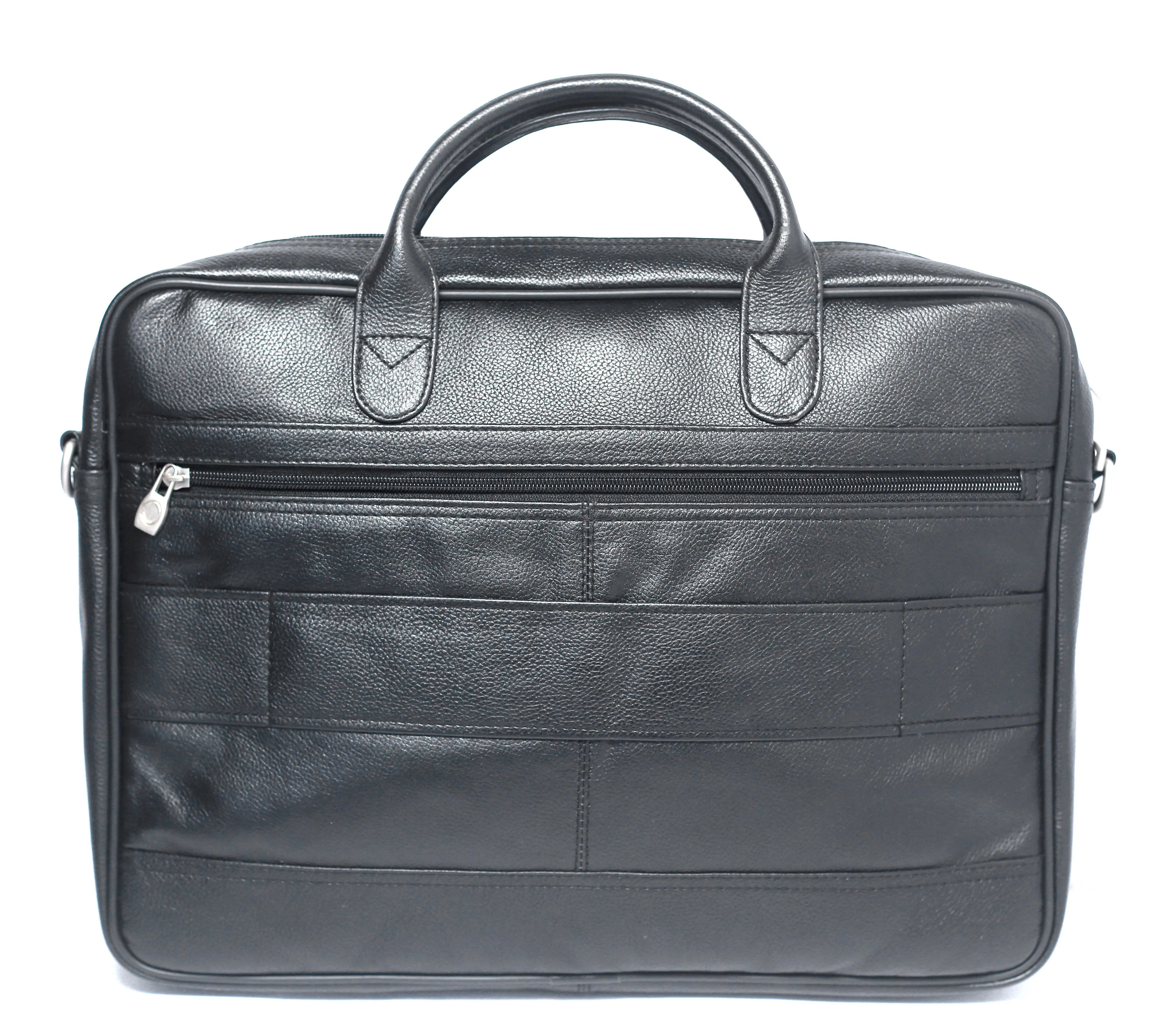 SWAT BAG Natural Milled Leather Laptop Bag - Dark Brown - 16"