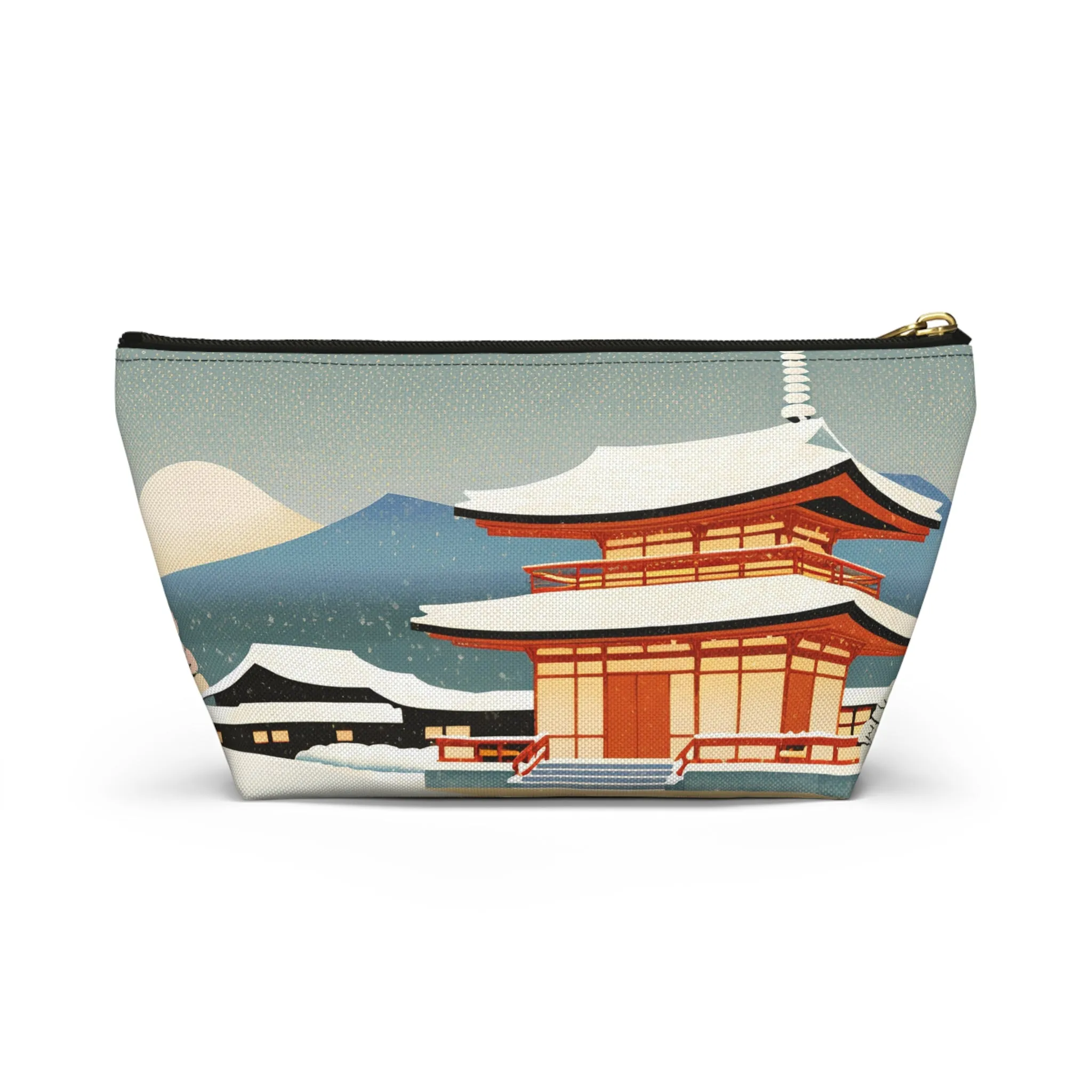 Temple in Winter Light | Portable Tech Pouch for Gamers & Remote Workers