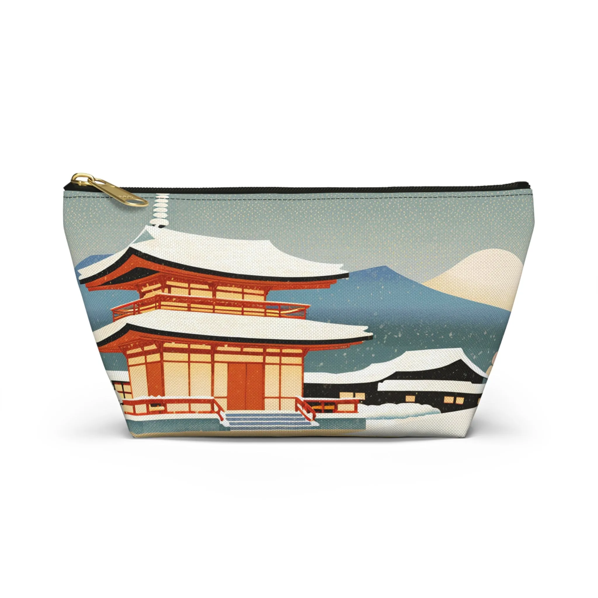 Temple in Winter Light | Portable Tech Pouch for Gamers & Remote Workers
