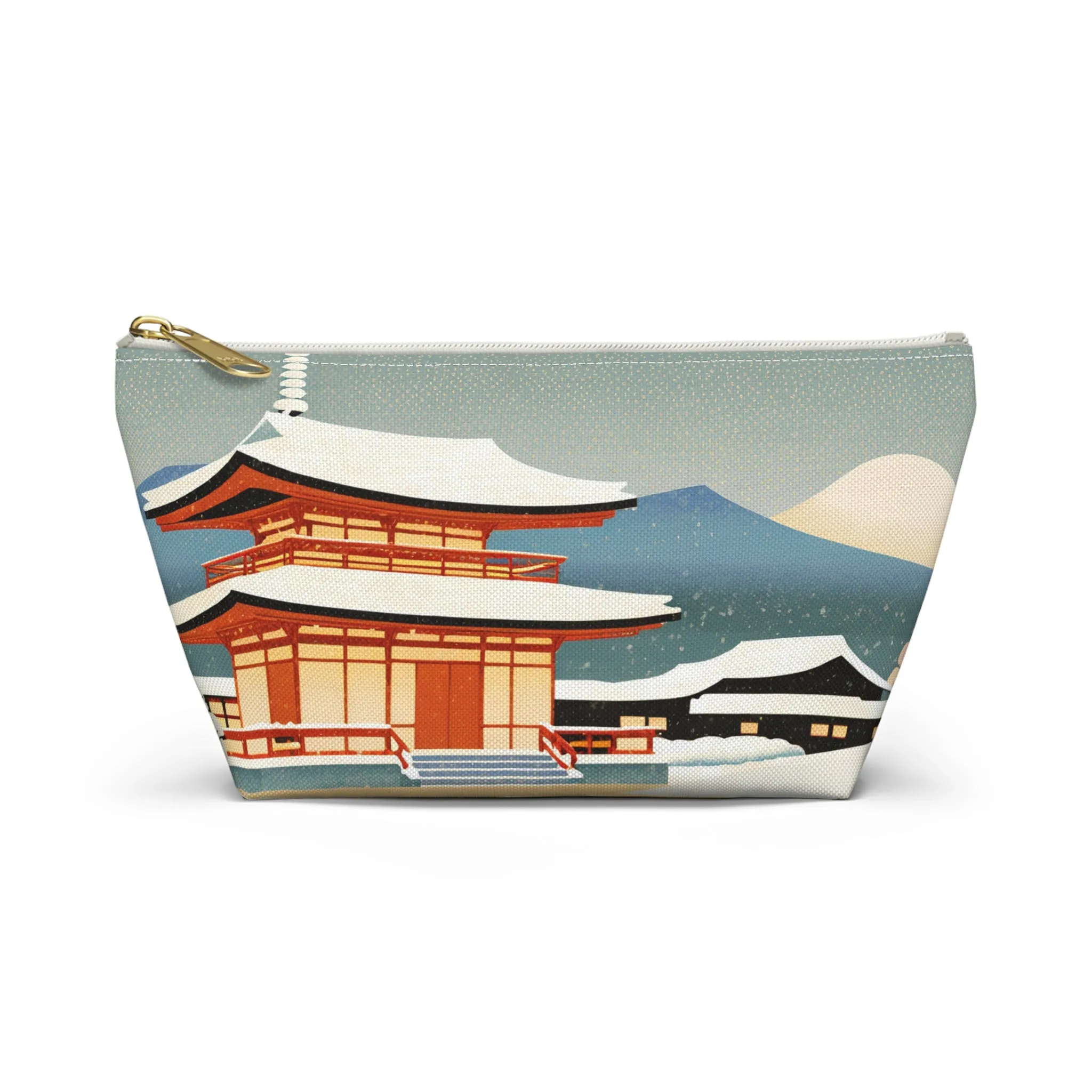 Temple in Winter Light | Portable Tech Pouch for Gamers & Remote Workers