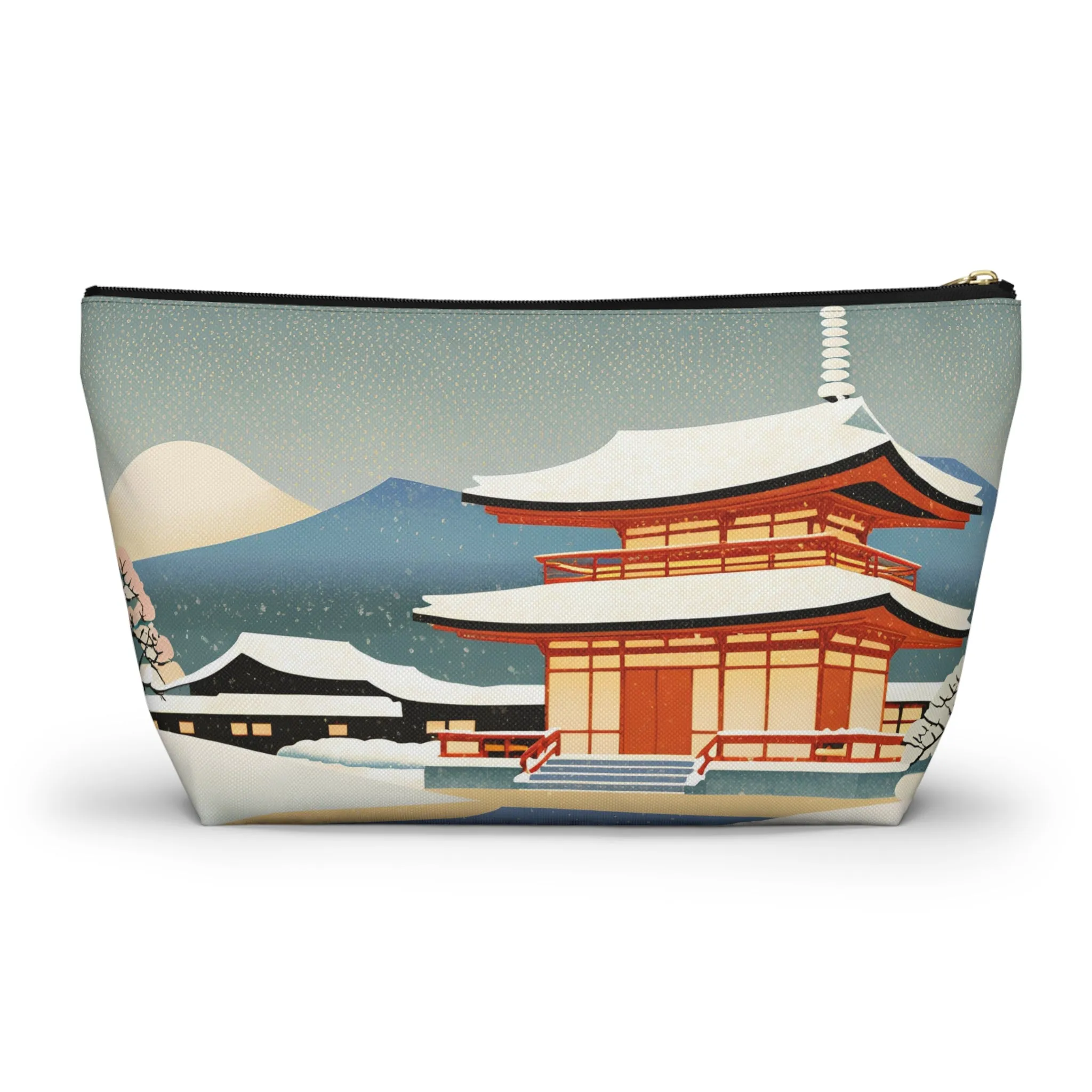 Temple in Winter Light | Portable Tech Pouch for Gamers & Remote Workers