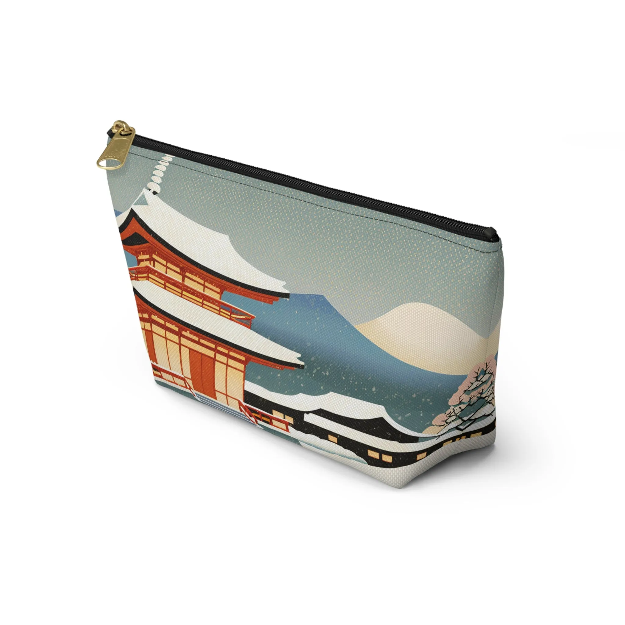 Temple in Winter Light | Portable Tech Pouch for Gamers & Remote Workers