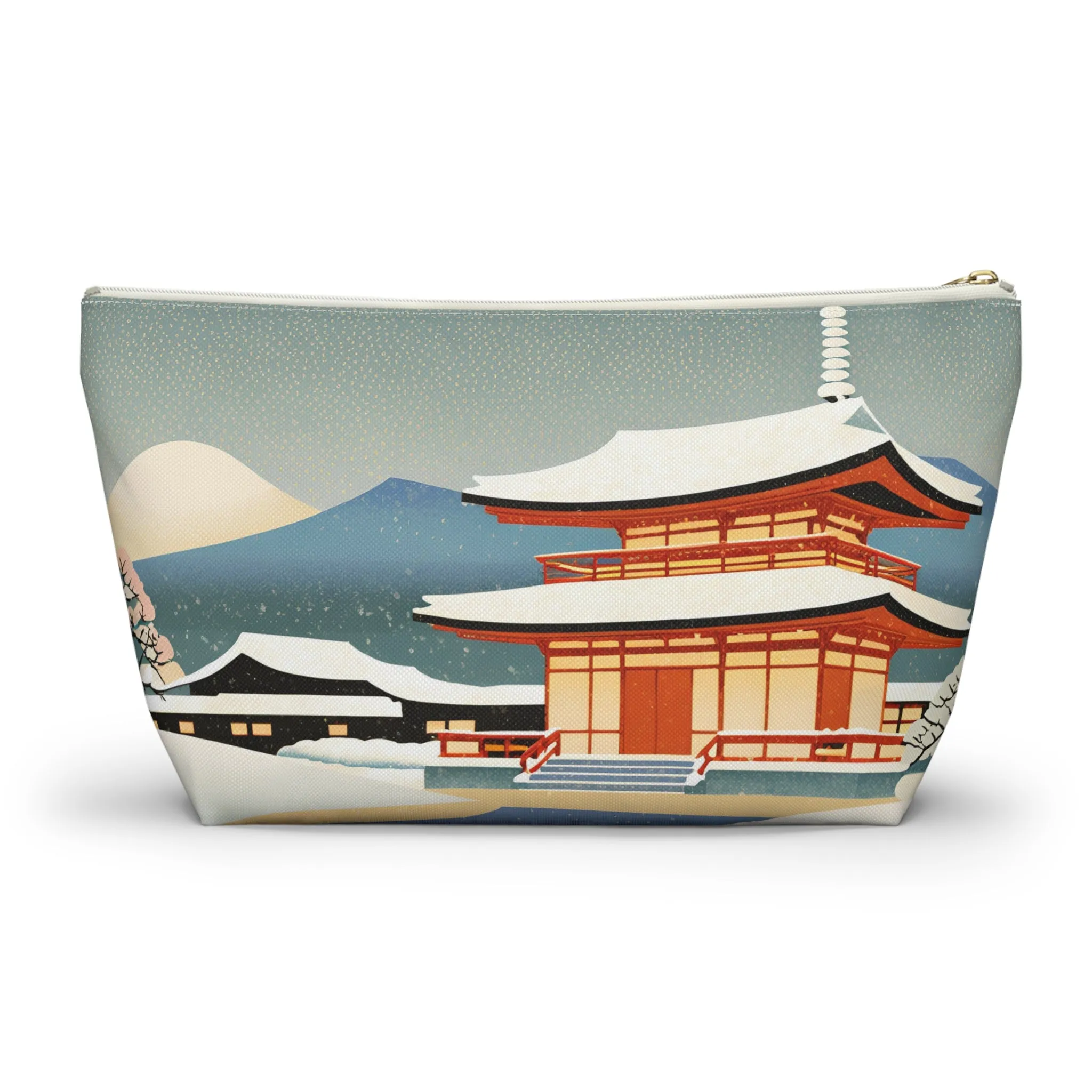 Temple in Winter Light | Portable Tech Pouch for Gamers & Remote Workers