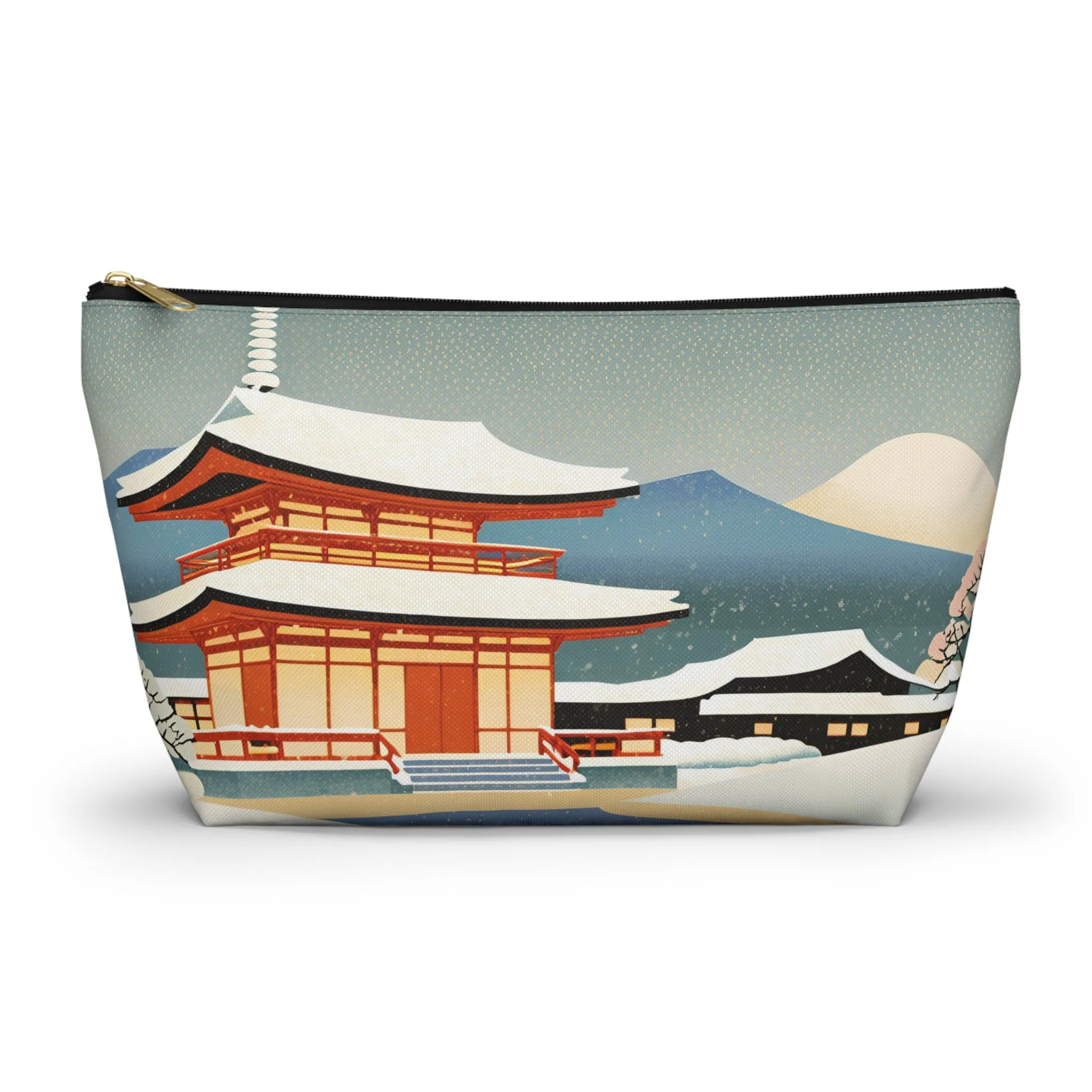 Temple in Winter Light | Portable Tech Pouch for Gamers & Remote Workers