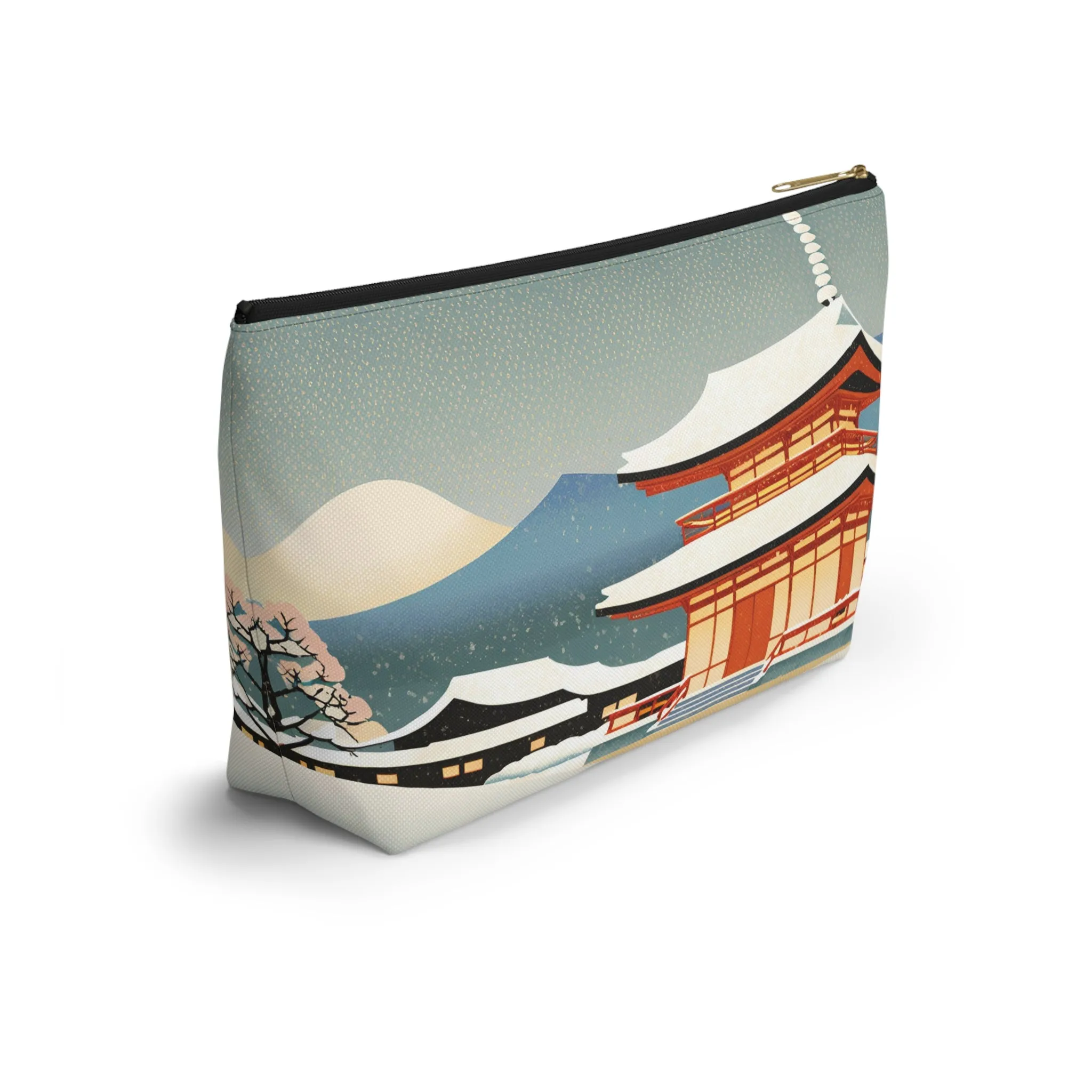 Temple in Winter Light | Portable Tech Pouch for Gamers & Remote Workers