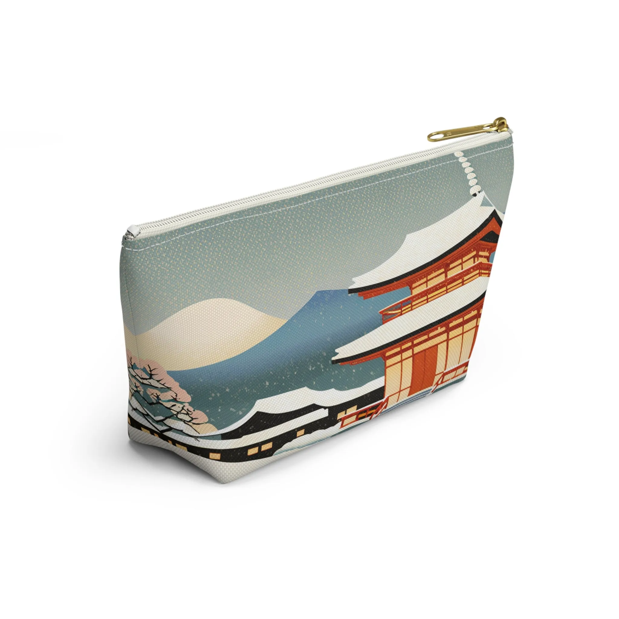 Temple in Winter Light | Portable Tech Pouch for Gamers & Remote Workers