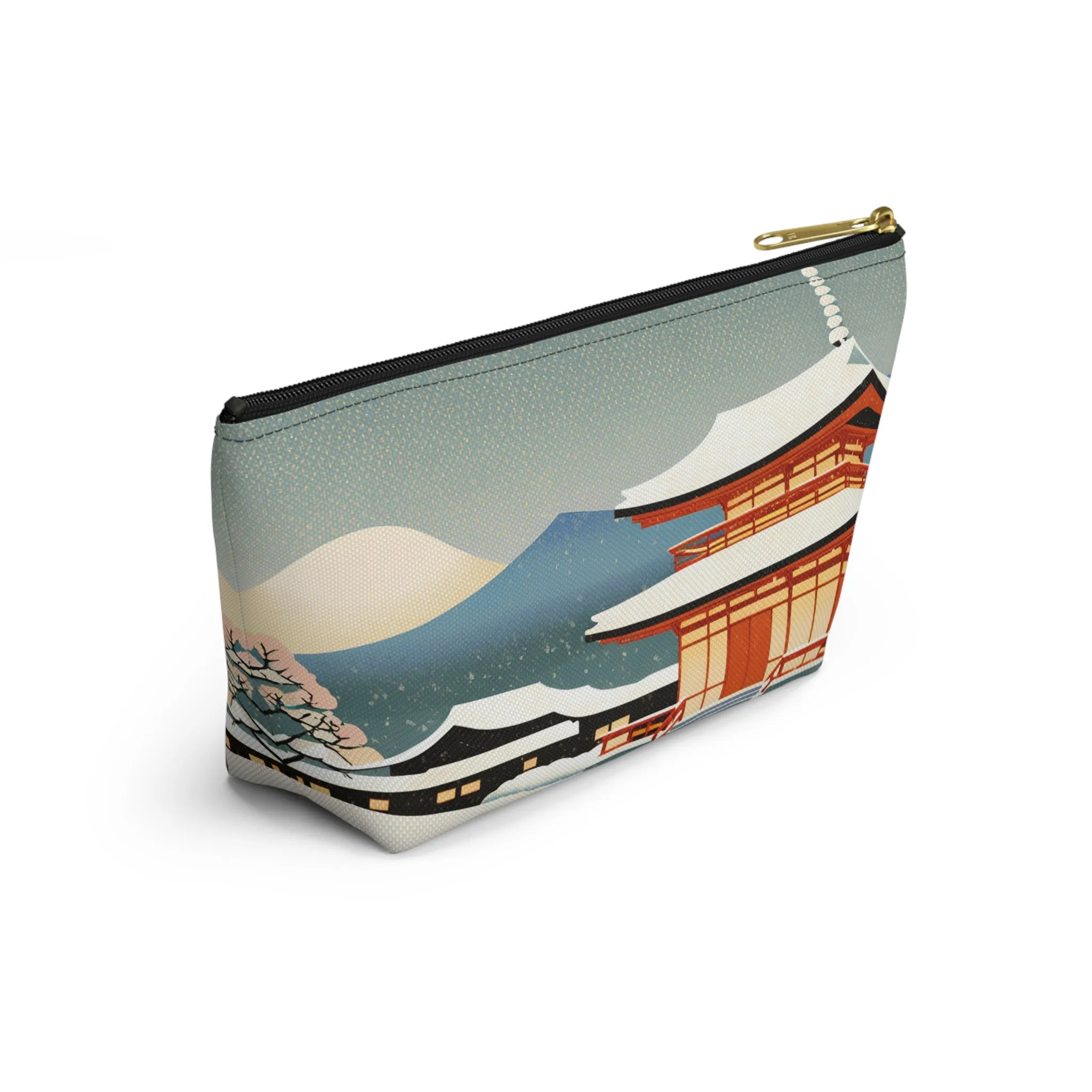 Temple in Winter Light | Portable Tech Pouch for Gamers & Remote Workers