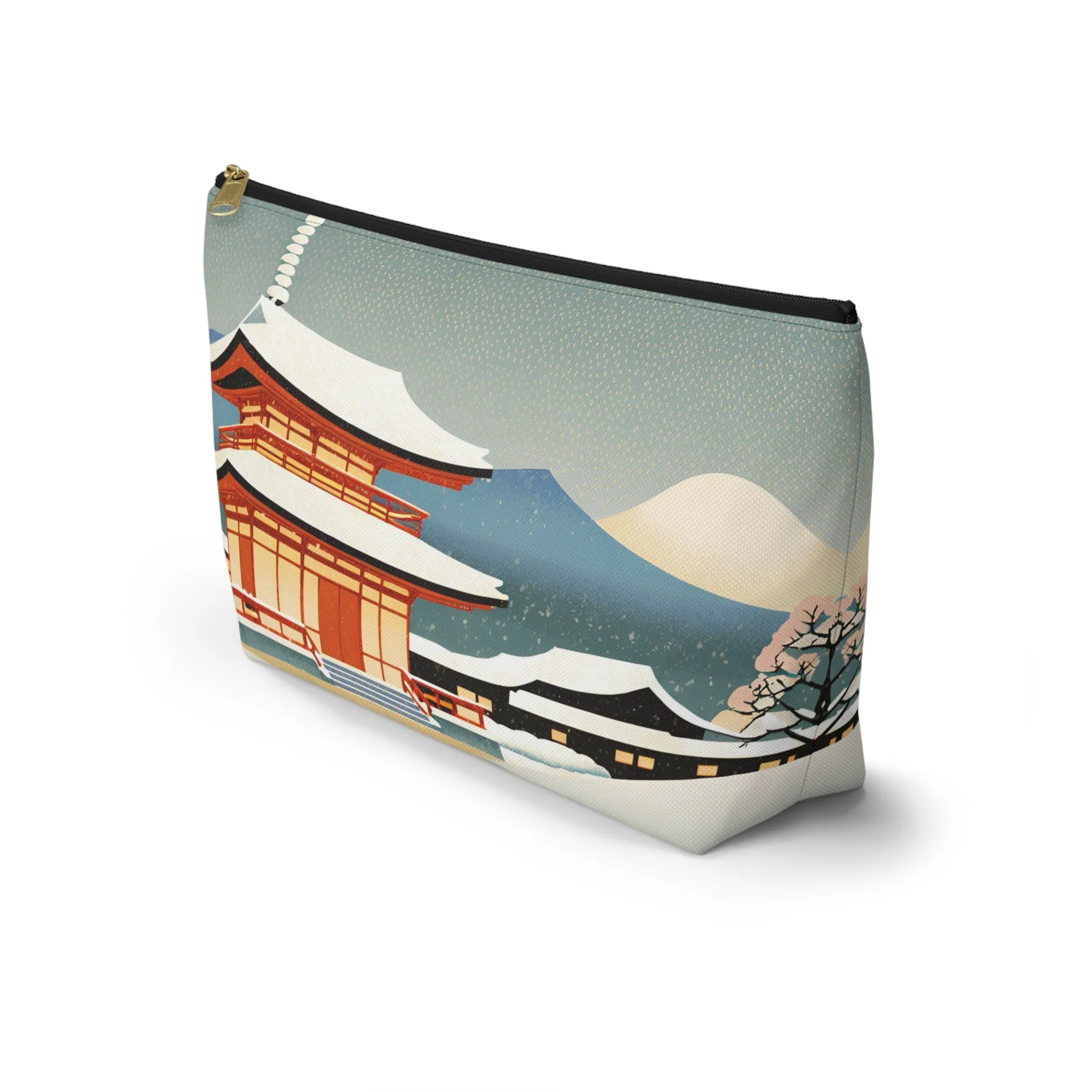 Temple in Winter Light | Portable Tech Pouch for Gamers & Remote Workers