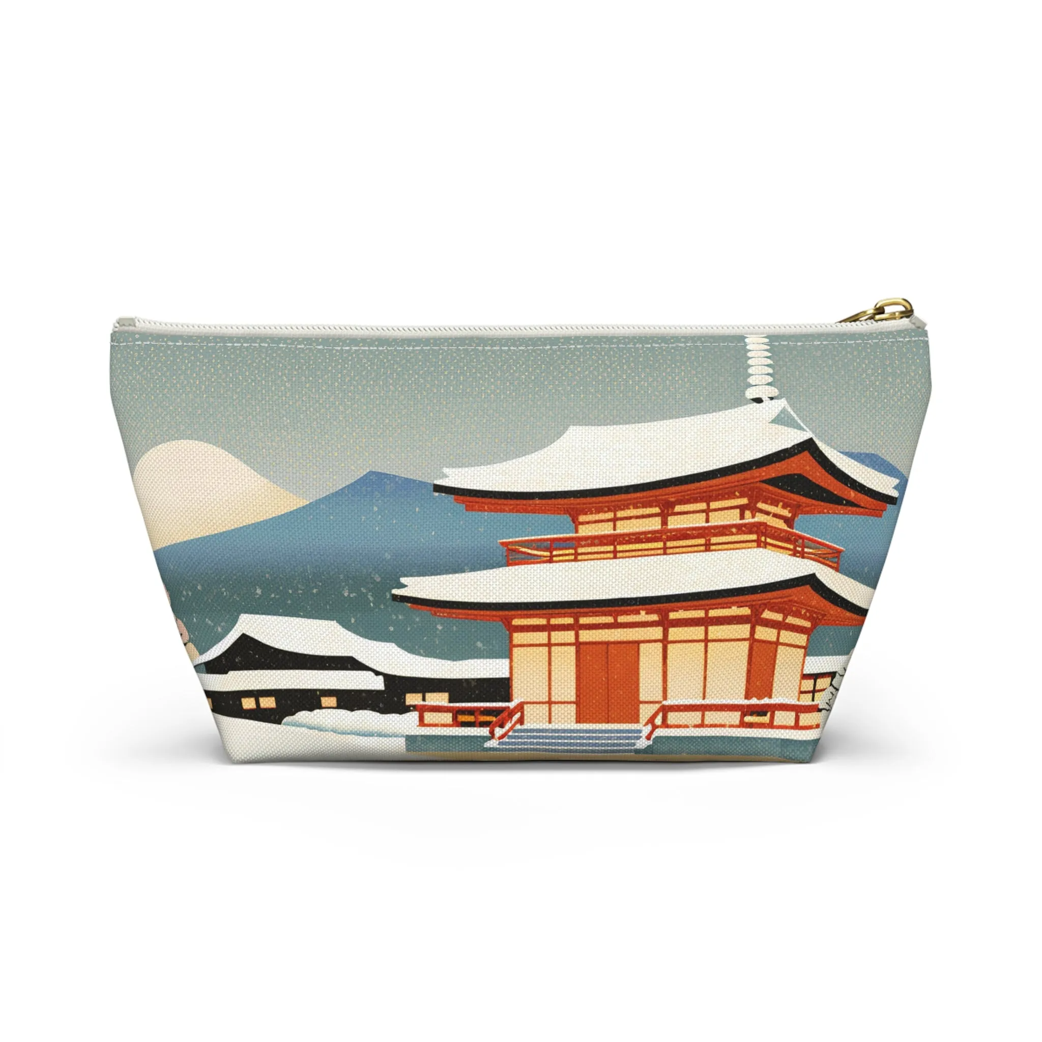 Temple in Winter Light | Portable Tech Pouch for Gamers & Remote Workers