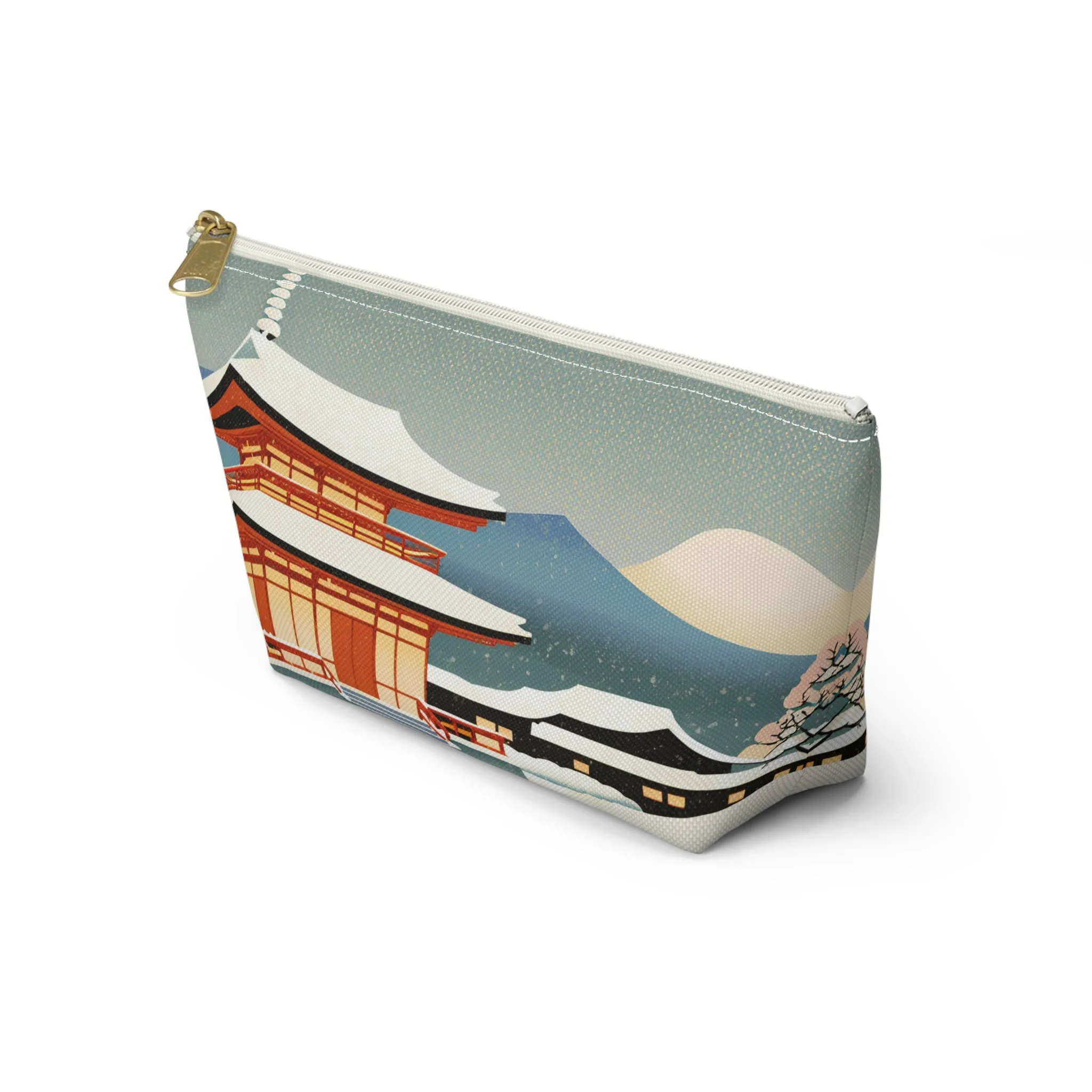 Temple in Winter Light | Portable Tech Pouch for Gamers & Remote Workers