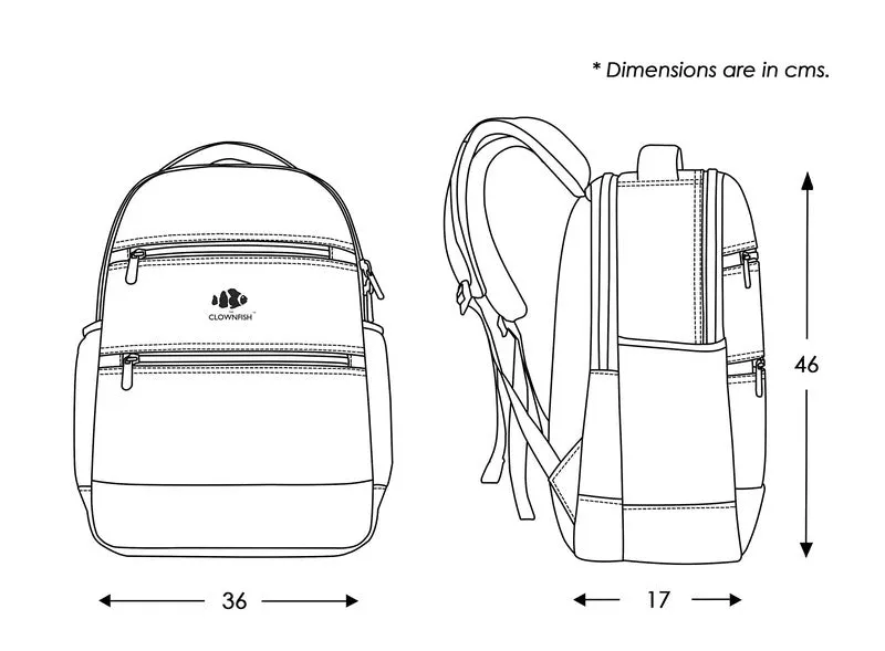 THE CLOWNFISH Jovial 27L Laptop Backpack | Water Resistant | 15.6 inch | Dark Brown