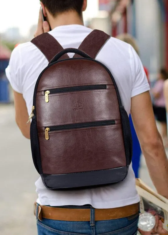 THE CLOWNFISH Jovial 27L Laptop Backpack | Water Resistant | 15.6 inch | Dark Brown