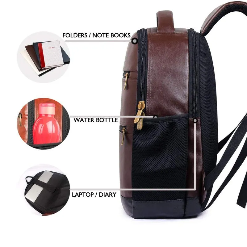 THE CLOWNFISH Jovial 27L Laptop Backpack | Water Resistant | 15.6 inch | Dark Brown