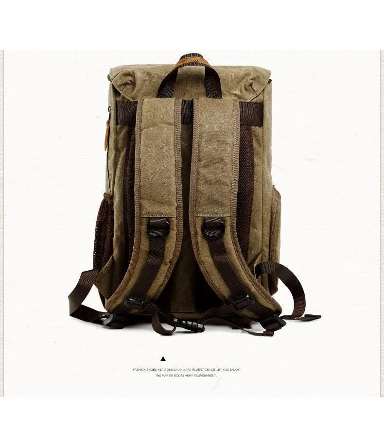 Vintage Outdoor Waterproof Camera Bag Backpack