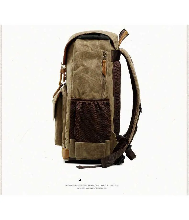 Vintage Outdoor Waterproof Camera Bag Backpack