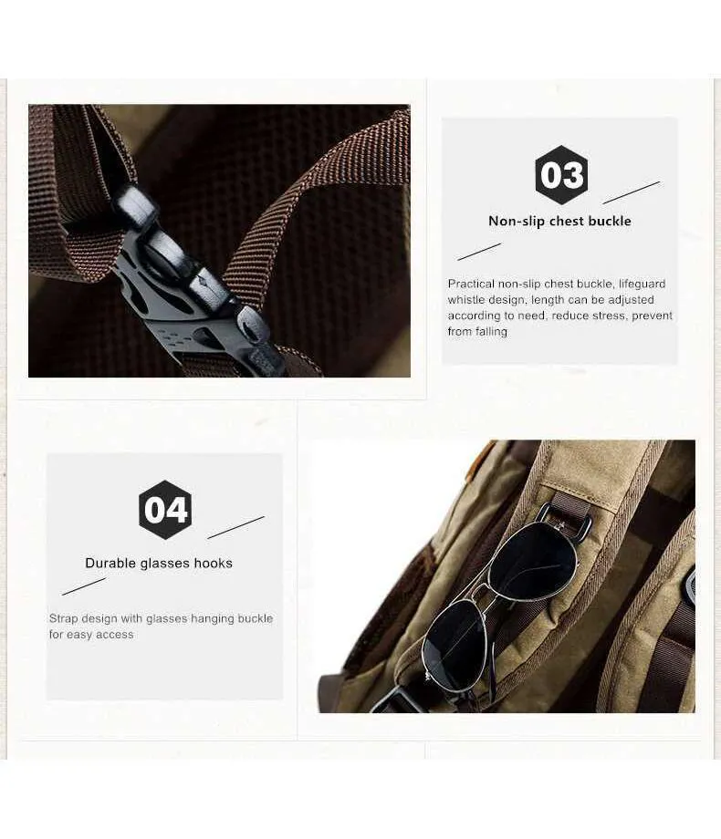 Vintage Outdoor Waterproof Camera Bag Backpack