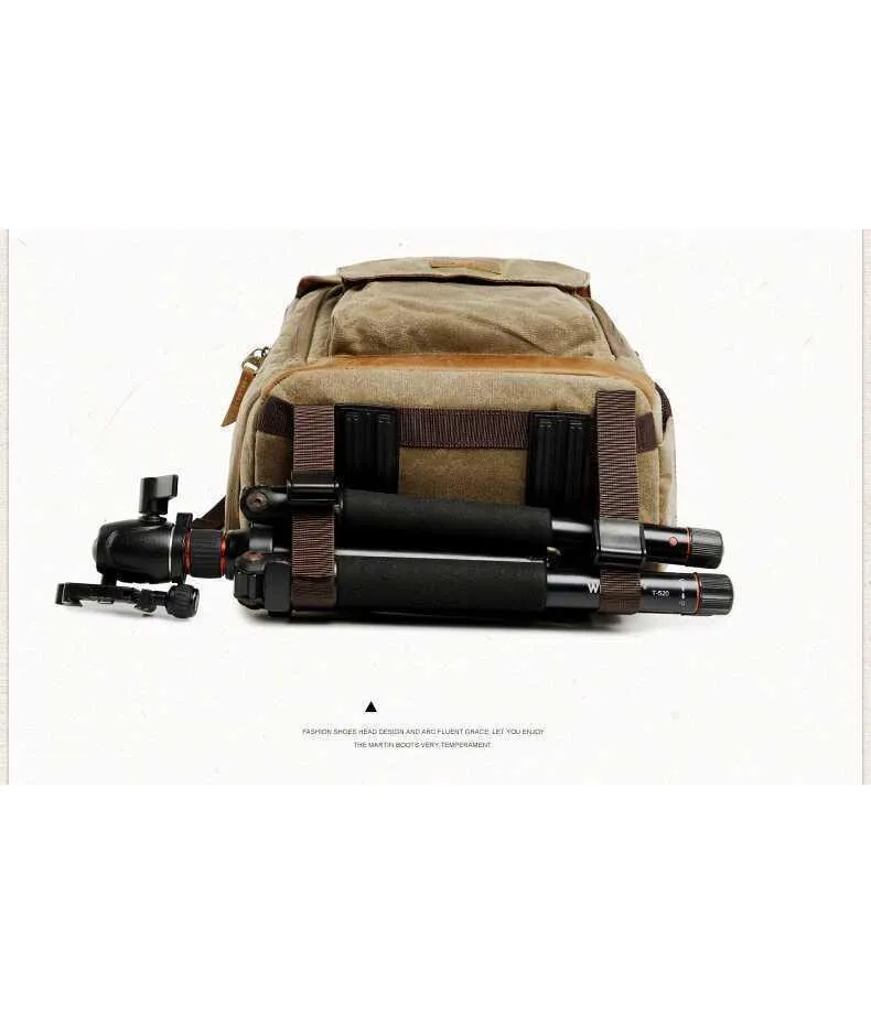 Vintage Outdoor Waterproof Camera Bag Backpack