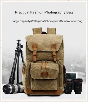 Vintage Outdoor Waterproof Camera Bag Backpack