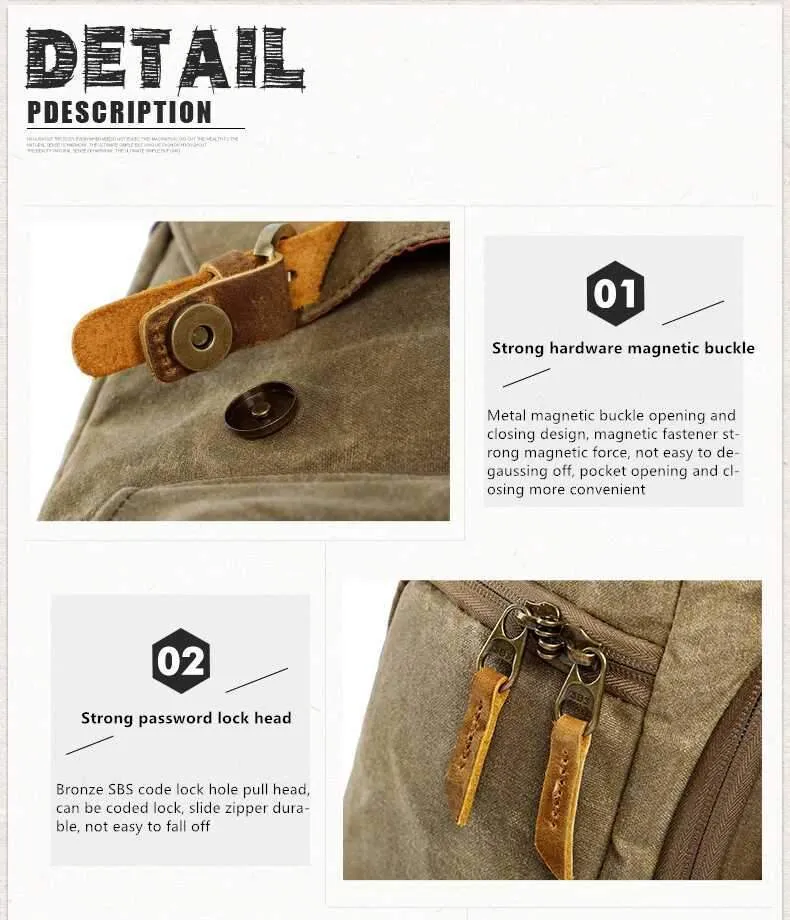 Vintage Outdoor Waterproof Camera Bag Backpack