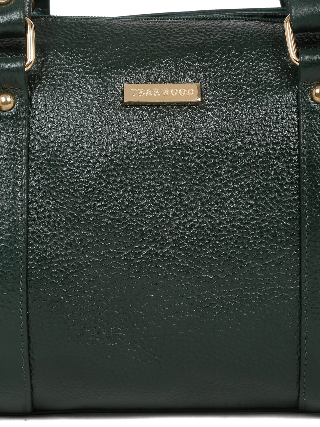Women Green Texture Leather Structured Bag