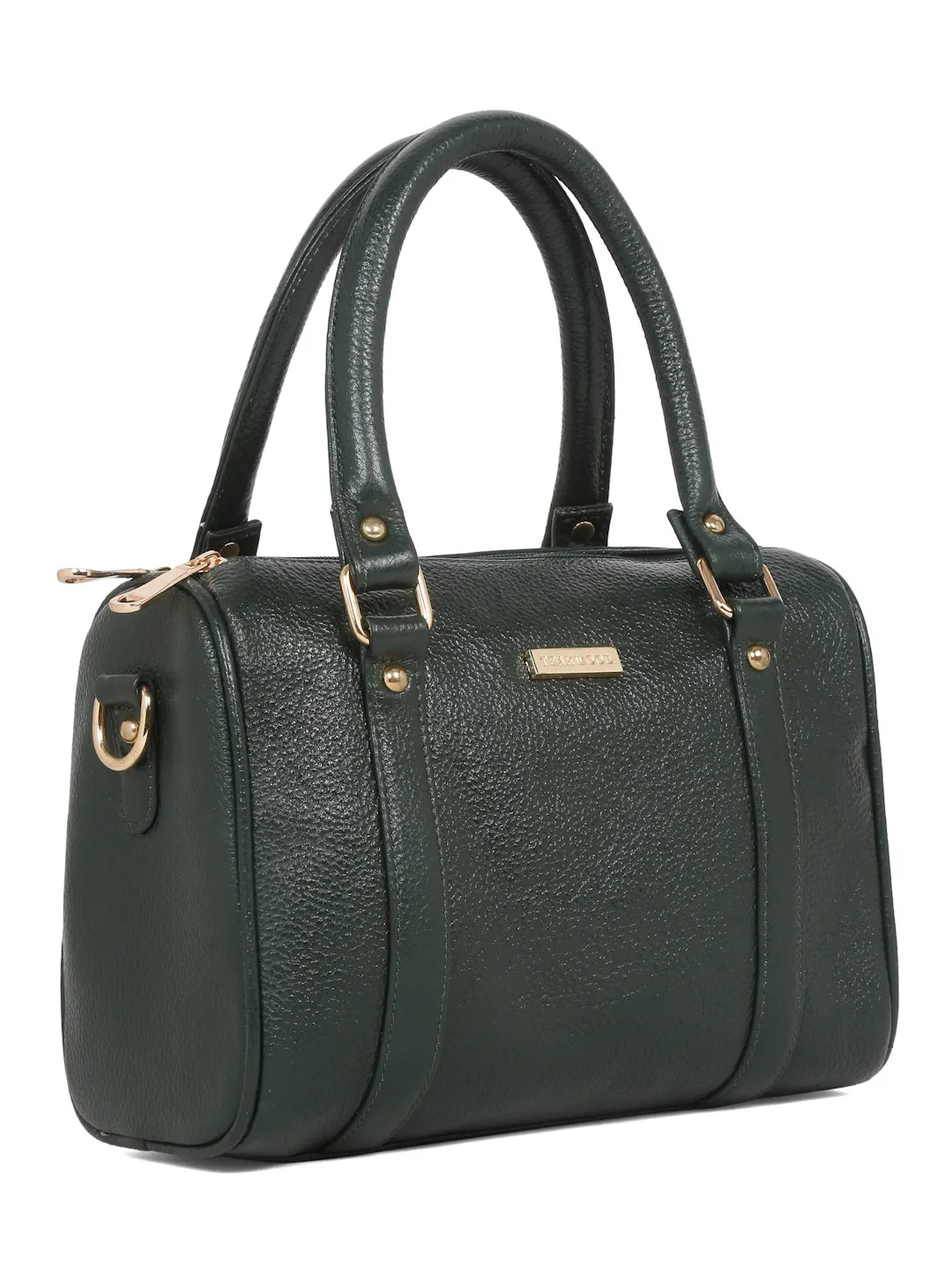 Women Green Texture Leather Structured Bag